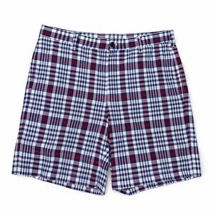 Izod Golf Men’s Plaid Shorts - Red, Blue, White